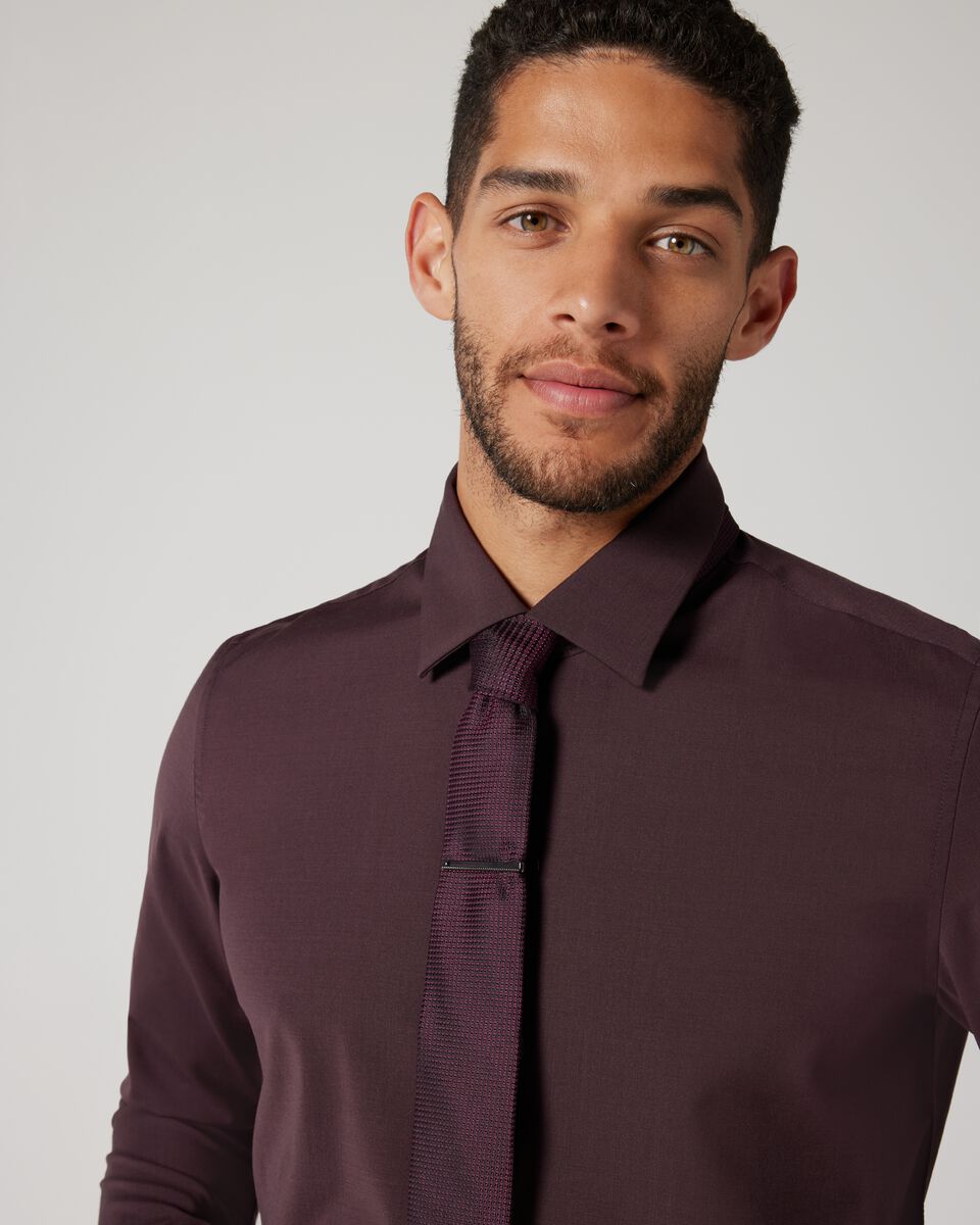 Regular Stretch Wool Blend Shirt